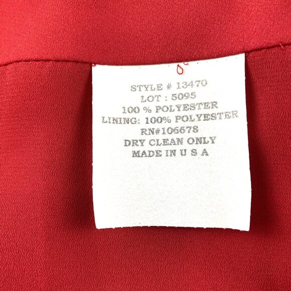 VNTG  Victor Costa Womens Red Ruffle Detail Maxi Pencil Skirt Size 12  USA NWT - Picture 4 of 8